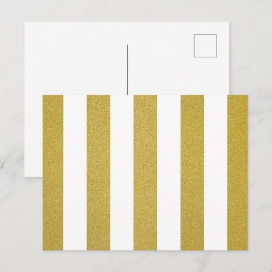 Gouden strepen, witte strepen, gestreept patroon briefkaart (Voorkant / Achterkant)