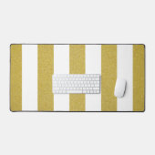 Gouden strepen, witte strepen, gestreept patroon bureaumat (Keyboard & Muis)