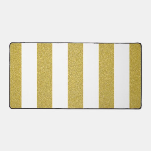 Gouden strepen, witte strepen, gestreept patroon bureaumat (Voorkant)