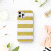 Gouden strepen, witte strepen, gestreept patroon Case-Mate iPhone case