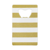 Gouden strepen, witte strepen, gestreept patroon creditkaart flessenopener (Achterkant)