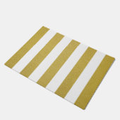 Gouden strepen, witte strepen, gestreept patroon deurmat (Schuin)