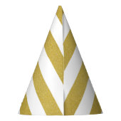 Gouden strepen, witte strepen, gestreept patroon feesthoedjes (Achterkant)