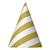 Gouden strepen, witte strepen, gestreept patroon feesthoedjes (Links)