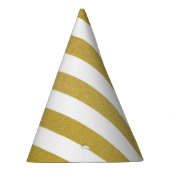 Gouden strepen, witte strepen, gestreept patroon feesthoedjes (Rechts)