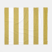 Gouden strepen, witte strepen, gestreept patroon fleece deken (Voorkant (Horizontaal))