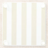 Gouden strepen, witte strepen, gestreept patroon glazen onderzetter (Achterkant)
