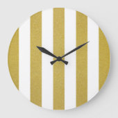 Gouden strepen, witte strepen, gestreept patroon grote klok (Voorkant)