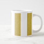 Gouden strepen, witte strepen, gestreept patroon grote koffiekop (Rechts)