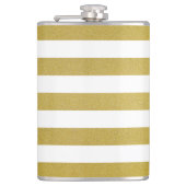 Gouden strepen, witte strepen, gestreept patroon heupfles (Voorkant)