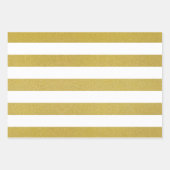 Gouden strepen, witte strepen, gestreept patroon inpakpapier vel (Voorkant 2)