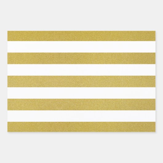 Gouden strepen, witte strepen, gestreept patroon inpakpapier vel (Voorkant)