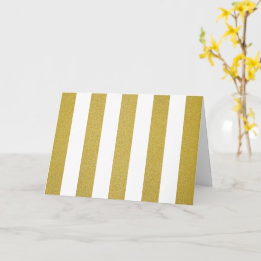Gouden strepen, witte strepen, gestreept patroon kaart (Gele Bloem)