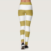 Gouden strepen, witte strepen, gestreept patroon leggings (Achterkant)