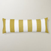 Gouden strepen, witte strepen, gestreept patroon lichaamskussen (Achterkant)