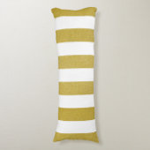 Gouden strepen, witte strepen, gestreept patroon lichaamskussen (Voorkant Verticaal)
