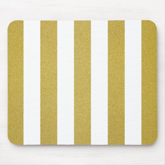 Gouden strepen, witte strepen, gestreept patroon muismat (Voorkant)