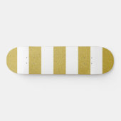Gouden strepen, witte strepen, gestreept patroon persoonlijk skateboard (Horizontaal)