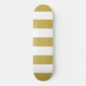 Gouden strepen, witte strepen, gestreept patroon persoonlijk skateboard (Voorkant)
