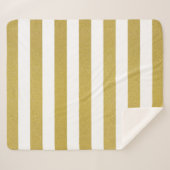 Gouden strepen, witte strepen, gestreept patroon sherpa deken (Voorkant (horizontaal))