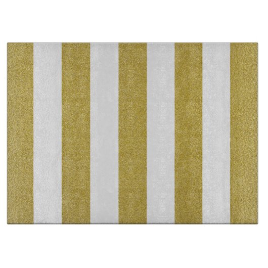 Gouden strepen, witte strepen, gestreept patroon snijplank (Voorkant)