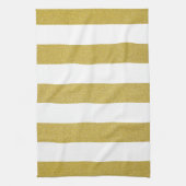 Gouden strepen, witte strepen, gestreept patroon theedoek (Verticaal)