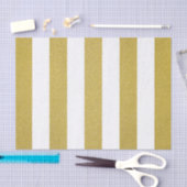 Gouden strepen, witte strepen, gestreept patroon tissuepapier (Craft)