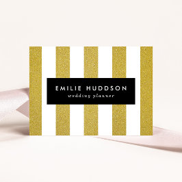 Gouden strepen, witte strepen, gestreept patroon visitekaartje