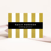 Gouden strepen, witte strepen, gestreept patroon visitekaartje