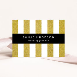 Gouden strepen, witte strepen, gestreept patroon visitekaartje