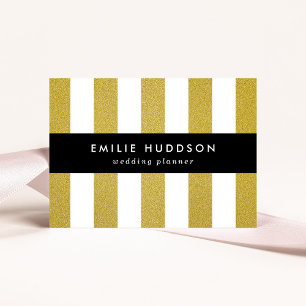 Gouden strepen, witte strepen, gestreept patroon visitekaartje