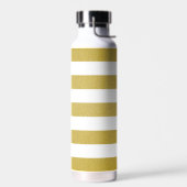 Gouden strepen, witte strepen, gestreept patroon waterfles (Links)