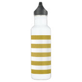 Gouden strepen, witte strepen, gestreept patroon waterfles  (Rechts)