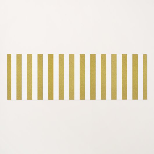 Gouden strepen, witte strepen, gestreept patroon yogamat (Achterkant (horizontaal))