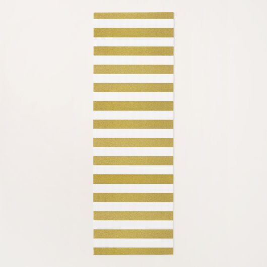 Gouden strepen, witte strepen, gestreept patroon yogamat (Achterkant)