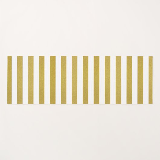 Gouden strepen, witte strepen, gestreept patroon yogamat (Voorkant (horizontaal))
