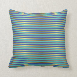 Gouden Strepen Zeevaart Zee Blauw Periwinkle Kussen