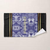 Gouden strepen Zwart en marineblauw marmer Geometr Bad Handdoek (Handdoek)