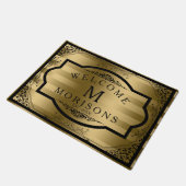 Gouden strepen Zwart  wervelt Lijst Deurmat (Schuin)