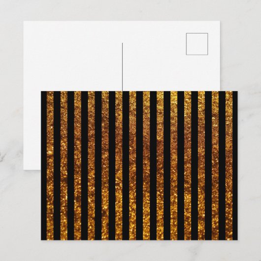 Gouden strepen, zwarte strepen, gestreept patroon briefkaart (Voorkant / Achterkant)