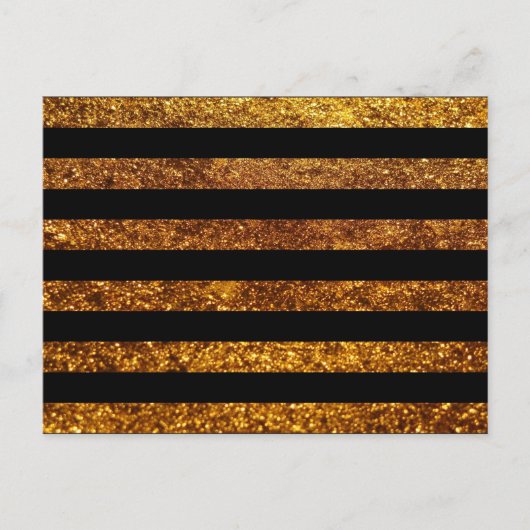 Gouden strepen, zwarte strepen, gestreept patroon briefkaart (Voorkant)