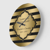 Gouden Strepenpatroon En Frame Grote Klok (Hoek)