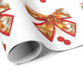 Gouden strik en sterren wit inpakpapier (Rol Hoek)