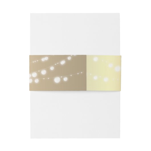 Gouden String Lights Bruiloft Uitnodigingen Wikkel (Achterkant Voorbeeld)