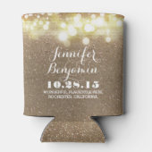 Gouden String Lights Glam Bruiloft Blikjeskoeler (Achterkant)