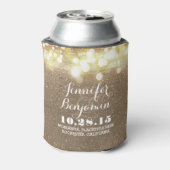 Gouden String Lights Glam Bruiloft Blikjeskoeler (Blikje Achterkant)