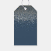 Gouden String Lights Glitter Romantische Navy Brui Cadeaulabel (Achterkant)