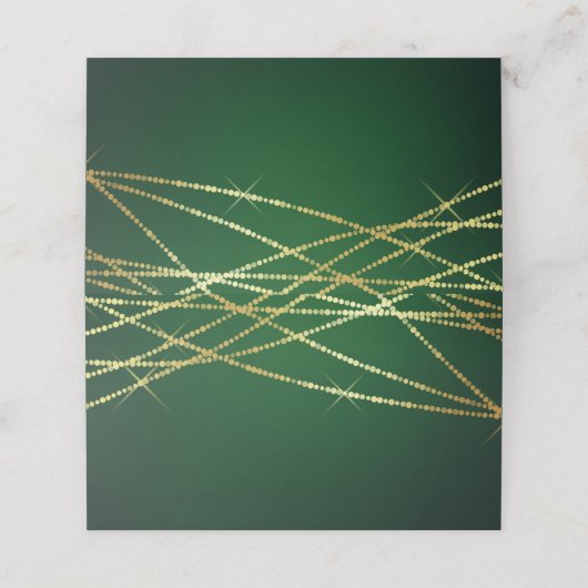 Gouden String Lights op Smaragdgroen Plaatskaartje (Buitenkant ongevouwen)