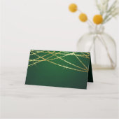 Gouden String Lights op Smaragdgroen Plaatskaartje (Voorkant)