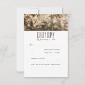 Gouden String Lights Rustieke Bruiloft RSVP Kaarte (Voorkant)